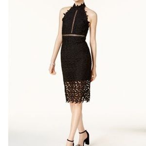 Bardot Gemma Lace Sheath Dress- black xs